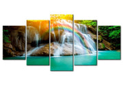 Diamond Painting - Waterval met Regenboog - 5 Luik